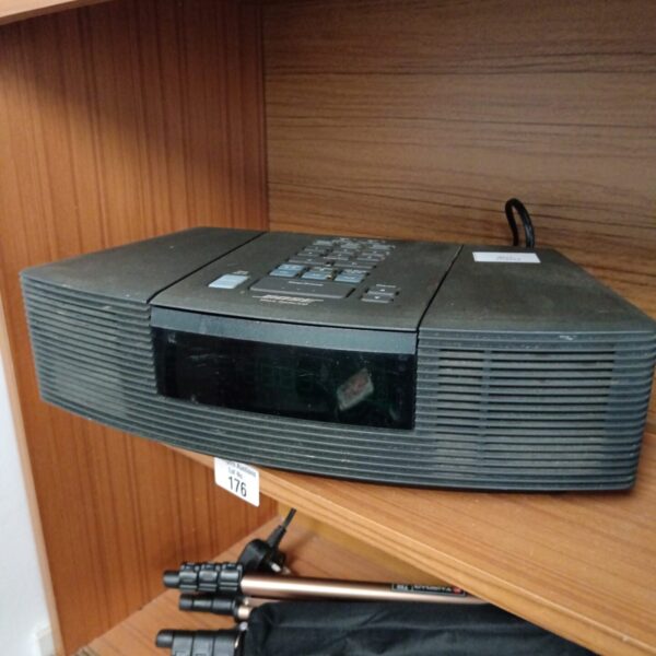 Front view of a vintage Bose Wave CD player stereo system.