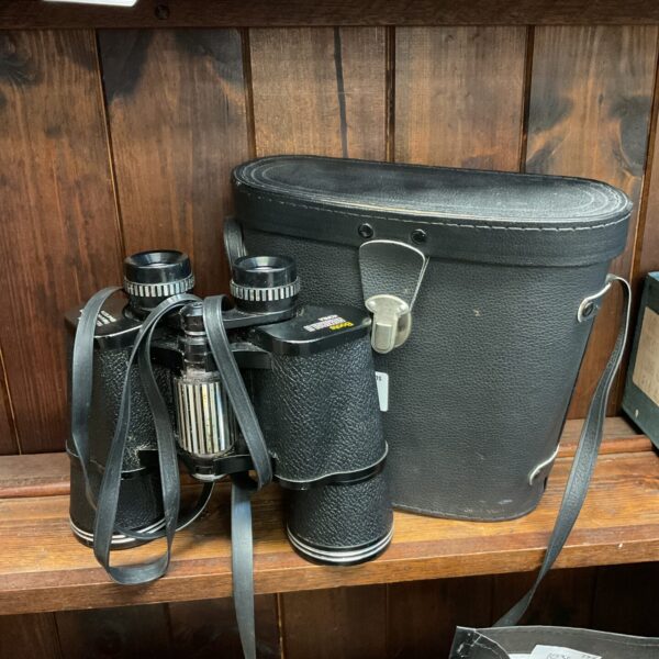 Vintage Admiral 12x50 binoculars in a leather case.