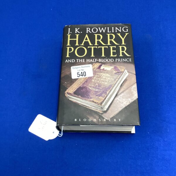 First edition Harry Potter Half Blood Prince book cover.