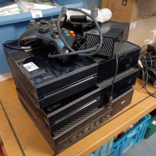 Black Xbox One console and controller bundle for gaming.