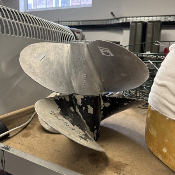 Vintage boat propeller blade for marine engines.