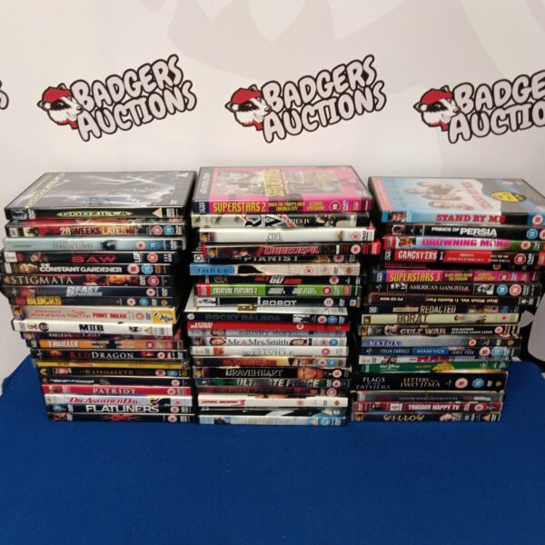 Mixed lot of DVDs including James Bond films and various movie titles.