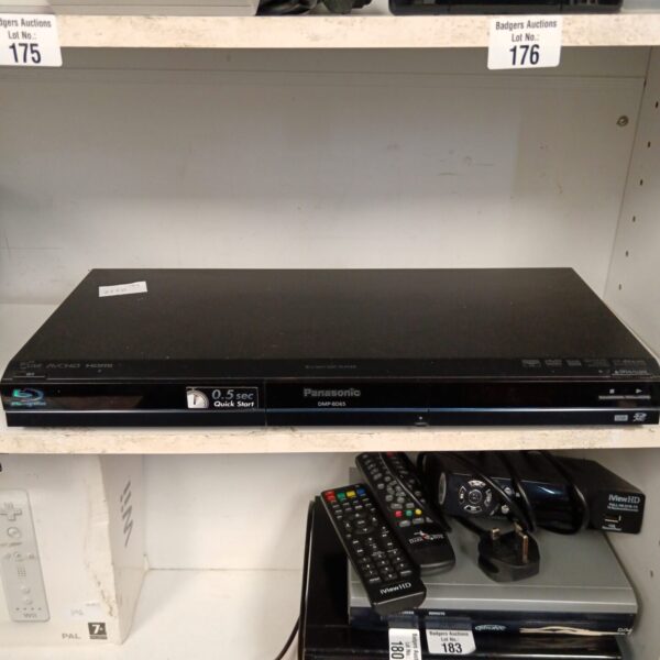 Black Panasonic DMP-BD65 Blu-ray player for home entertainment.