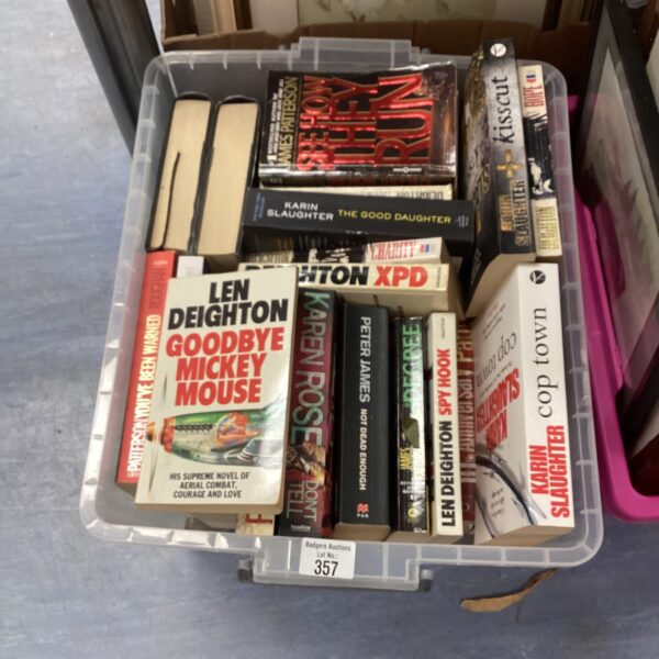 Large lot of vintage Len Deighton spy novels.