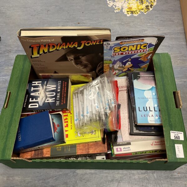 Mixed lot of books and stationery including Indiana Jones making of book.
