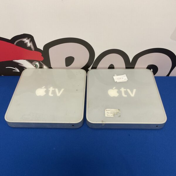 Lot of two Apple TV boxes for streaming media.
