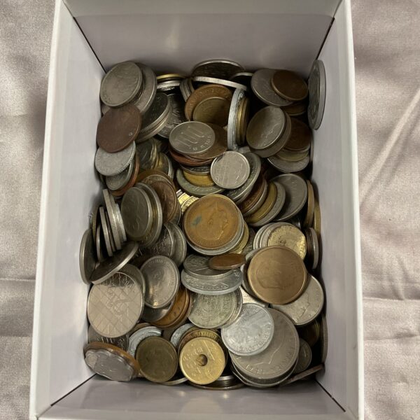 Assorted coin lot with vintage and world coins.