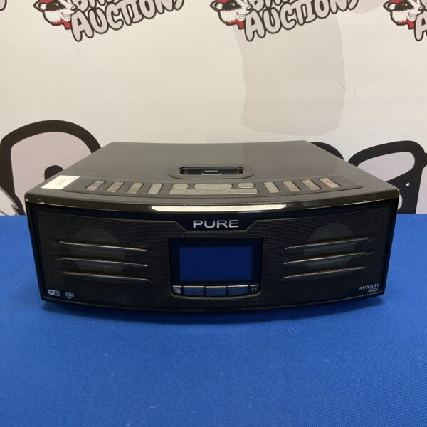 Compact Pure Avanti Flow DAB radio on display.