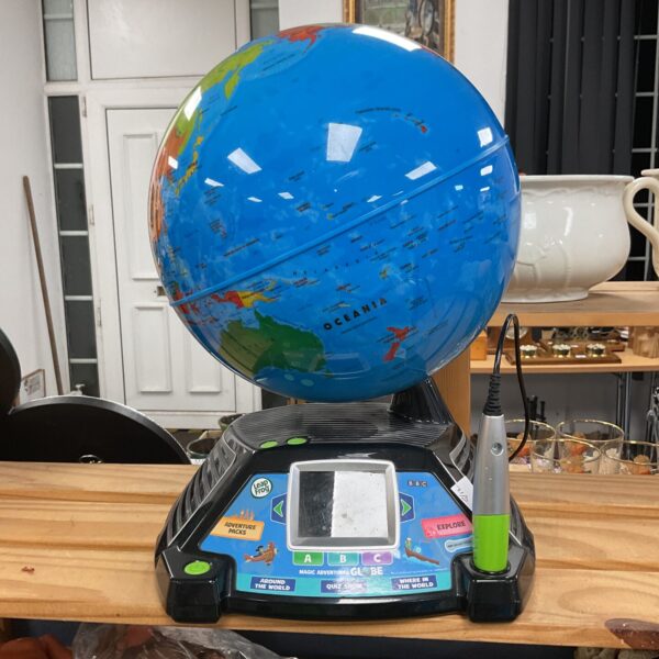 Colourful LeapFrog interactive globe for children’s world learning.