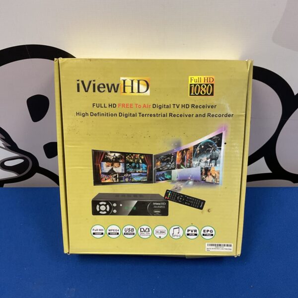 Iview HD digital TV receiver, black set top box.