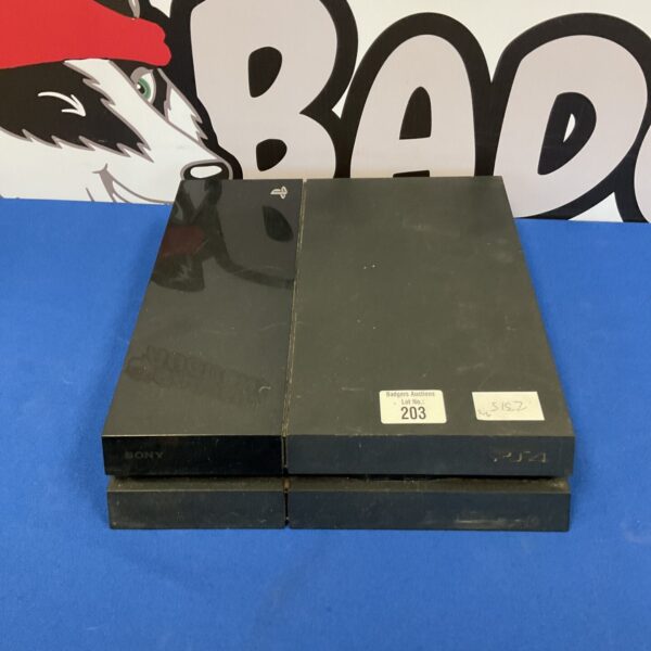 Black Sony PS4 console, model CUH-2115B, for gaming enthusiasts.