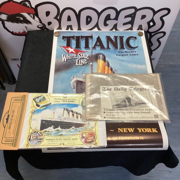 Vintage Titanic White Star Line poster advertising the iconic ocean liner.