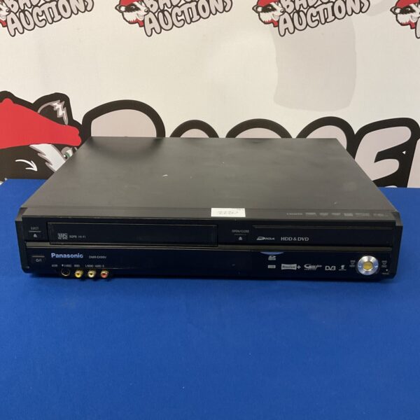 Silver Panasonic DMR-EX99V VHS DVD combo recorder for retro entertainment.