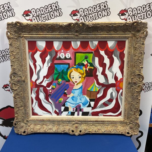 Vintage oil painting of a young princess in a regal pose.