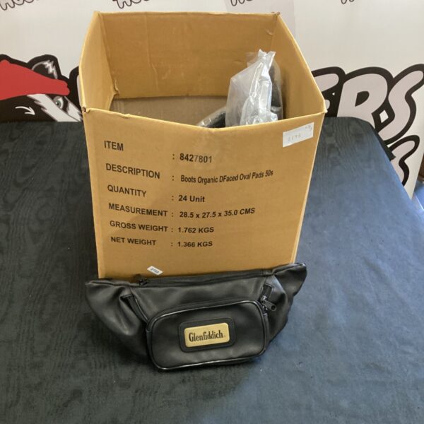 Lot of ten new Glenfiddich leather bum bags in packaging.