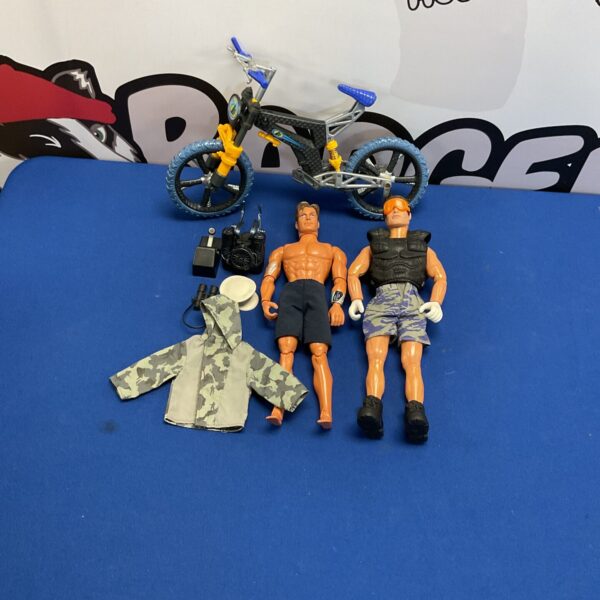 Vintage action man and mattel toy lot with accessories.