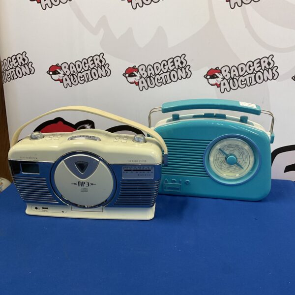 Vintage Scotts of Stow portable radio with tuning dial.