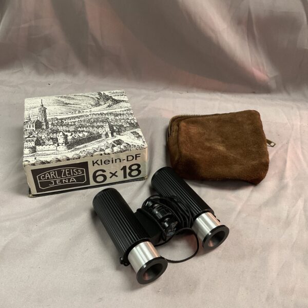 Antique Carl Zeiss Jena 6x18 binoculars in good vintage condition.