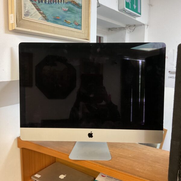 Apple iMac A1419 desktop computer, factory reset, front view.