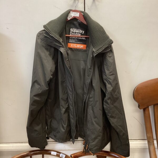 Superdry Double Black Label XXL jacket, stylish men's outerwear.