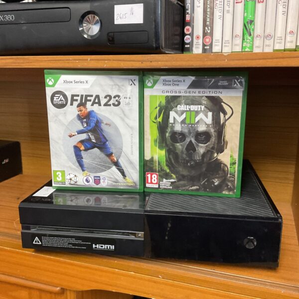 Microsoft Xbox One console with included games for sale.