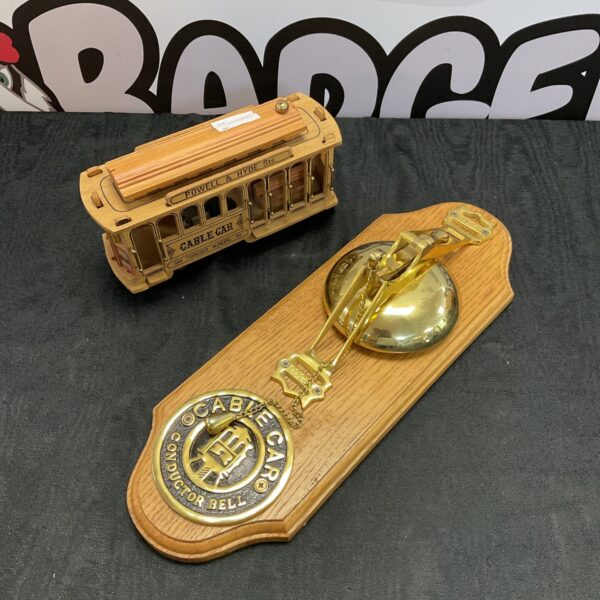 Vintage San Francisco tram bell with Powell & Hyde route marking.