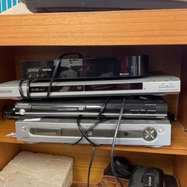 Lot of DVD players and Freeview box for home entertainment.