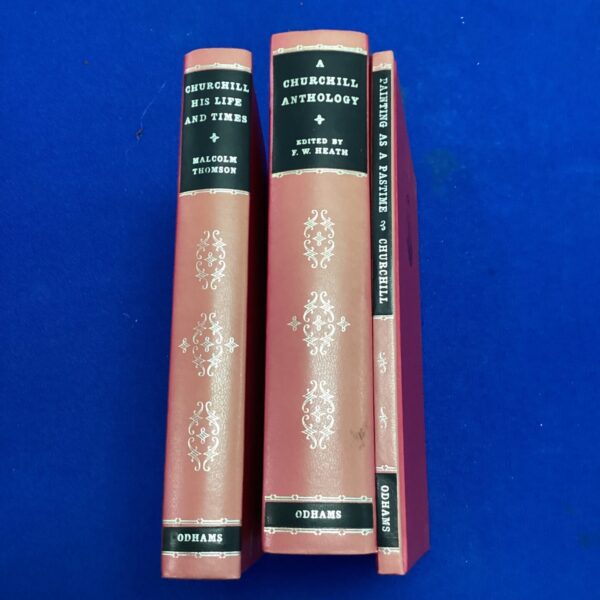 Vintage set of Churchill biography books published by Odhams.