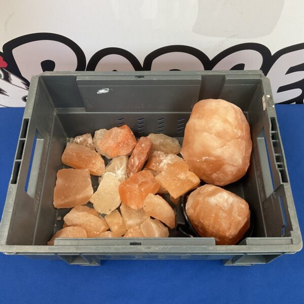 Lot of Himalayan salt rock pieces for lamps and decor.