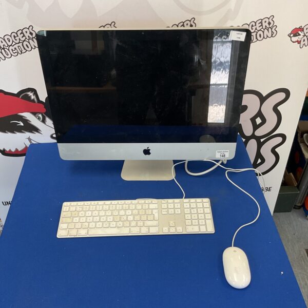 Front view of vintage Apple iMac A1311 desktop computer.