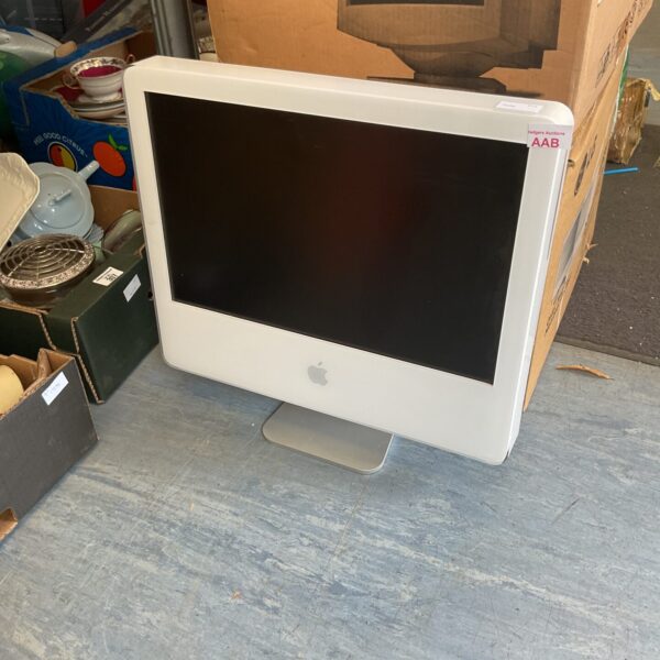 Vintage Apple iMac A1076 monitor, curved CRT display.