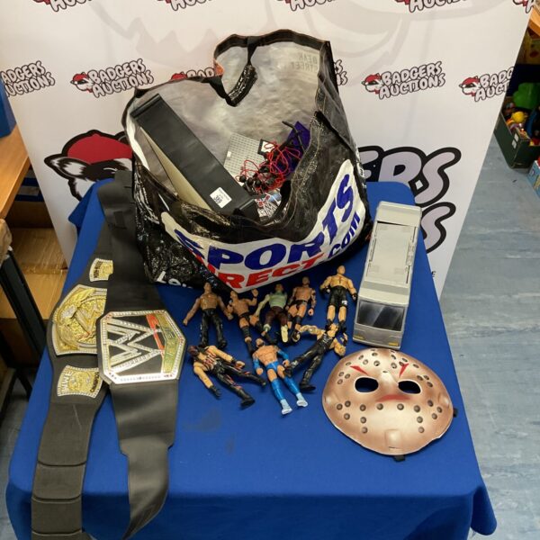 WWE Mattel figures and belts lot for collectors and fans.