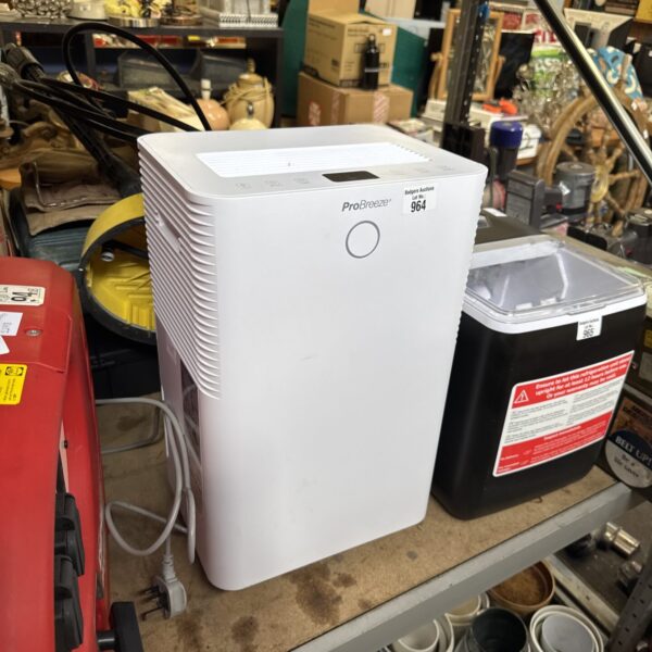 As-new Probreeze dehumidifier unit for moisture control.