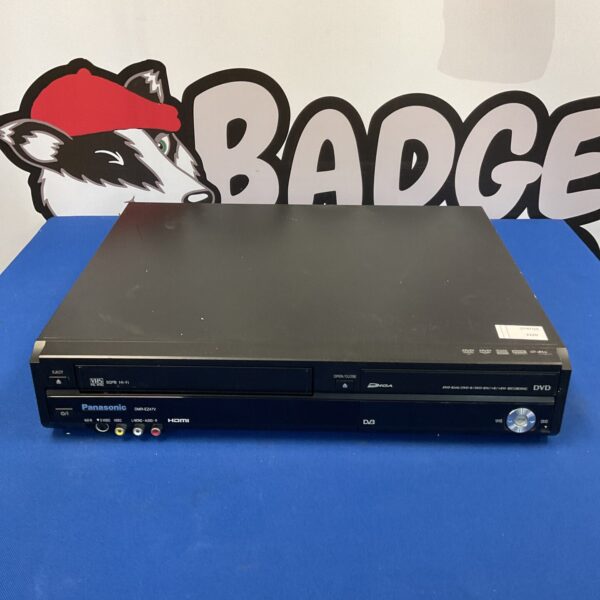 Front view of Panasonic DMR-EZ47V DVD recorder VCR combo unit.