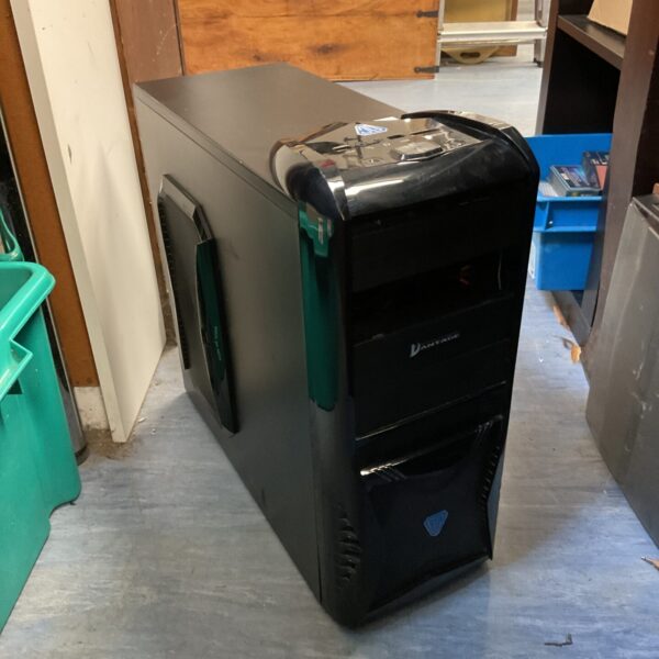 Black Vantage tower PC computer case for vintage hardware.