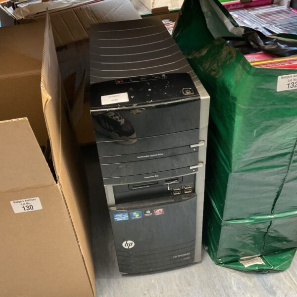 HP Prodesk desktop computer tower with Intel i7 processor.