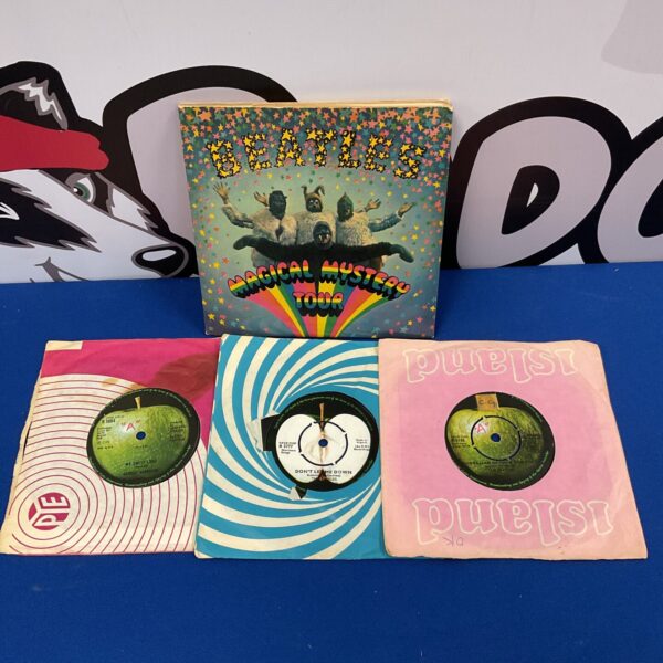 Vintage Beatles Magical Mystery Tour 7 inch vinyl record.