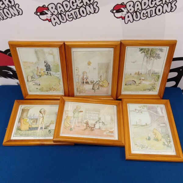 Vintage set of six Winnie the Pooh prints from Home Magazine, 1928.