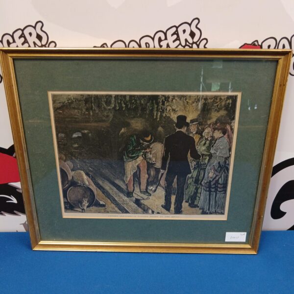 Vintage London docks print depicting a tasting order scene.