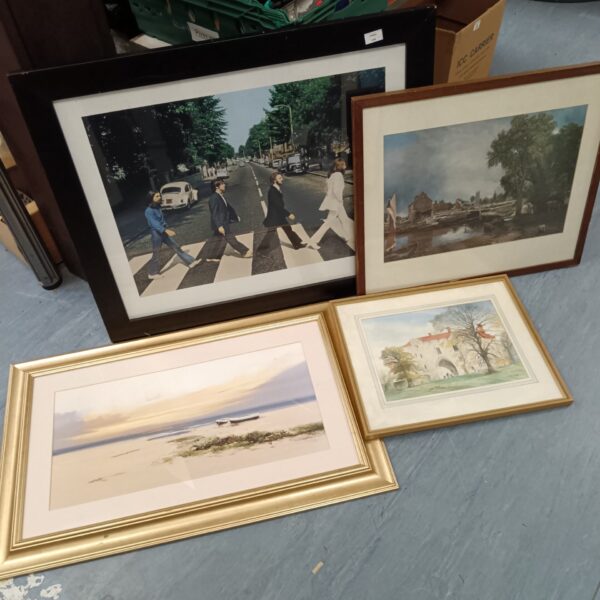 Iconic Beatles Abbey Road framed print in a bundle of wall art.