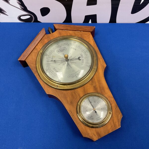 Antique Comitti barometer, vintage littlevelgin nautical weather instrument.
