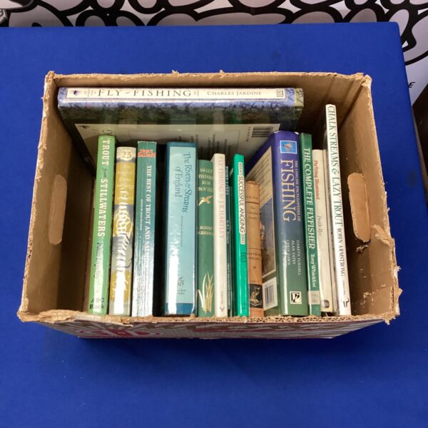 Vintage lot of fishing books including guides on chalk streams.