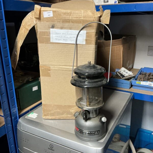 Vintage Coleman 295 lantern, a classic camping light.