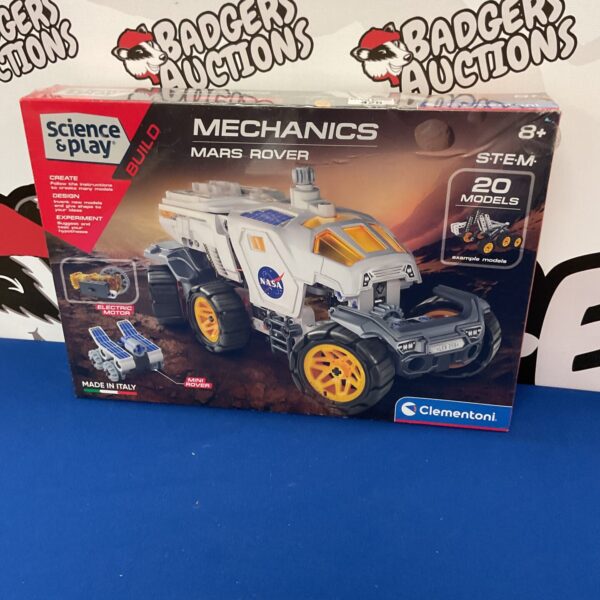 Sealed Science and Play Mechanics Mars Rover building set for STEM learning.