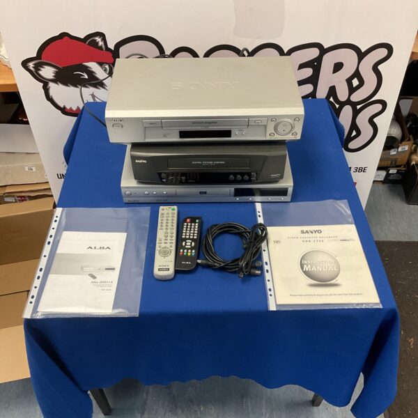 Vintage Alba DVD player with remote control for home entertainment.