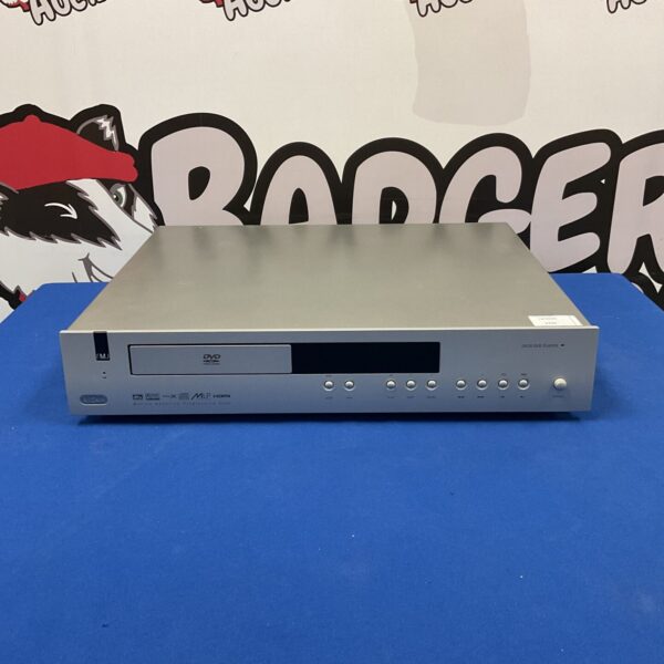 Arcam FMJ DV29 DVD player in silver, front view.