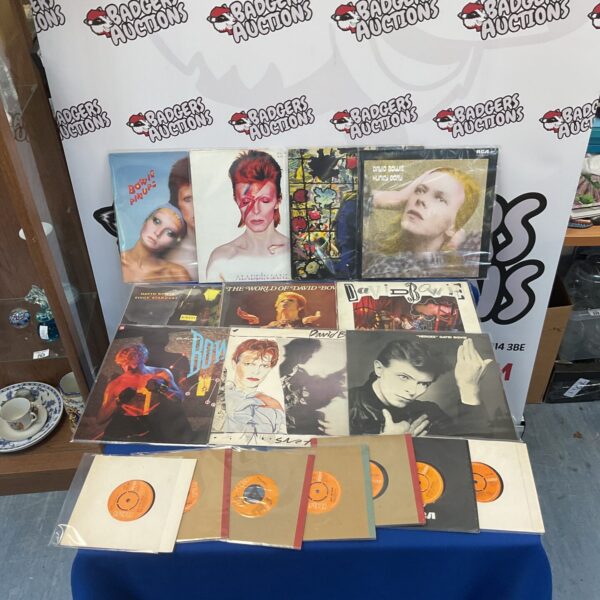 David Bowie vinyl record collection, including LPs and singles.