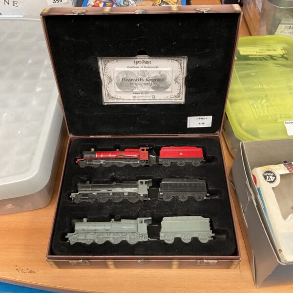 Detailed diecast model of the Hogwarts Express from Harry Potter.