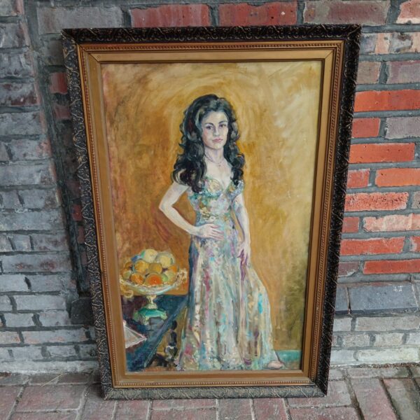 Vintage oil painting of a Persian dancer by Jo Webster.