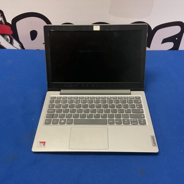 Silver Lenovo IdeaPad Slim laptop with keyboard visible.